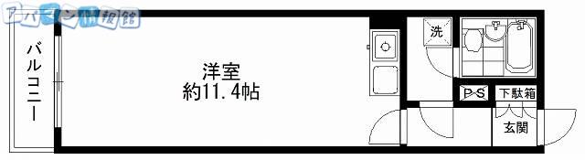 ホワイトプラザ西堀 411(ワンルーム/4階)の間取り写真