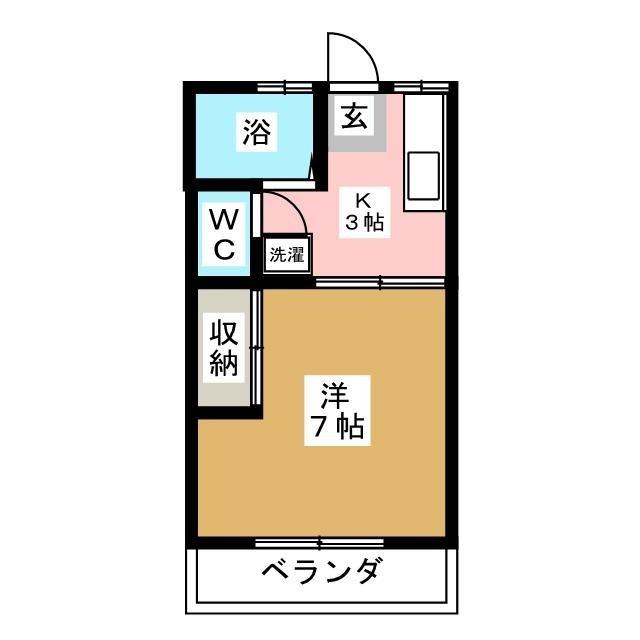 リベラシオン鷺ノ宮A(1K/1階)の間取り写真