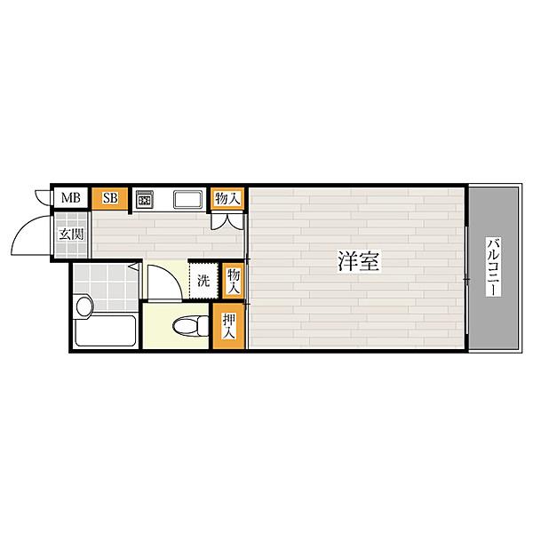 ビラノーバ住吉(1K/4階)の間取り写真