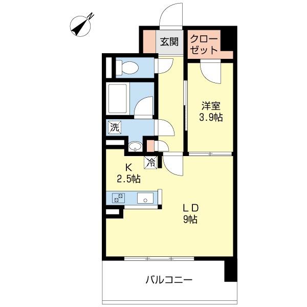 ADORATION(1LDK/6階)の間取り写真
