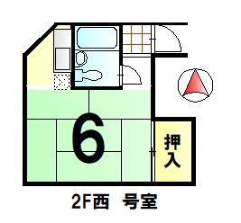 岡崎神宮荘(ワンルーム/2階)の間取り写真