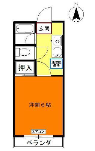 サンコナオマンション(1K/2階)の間取り写真