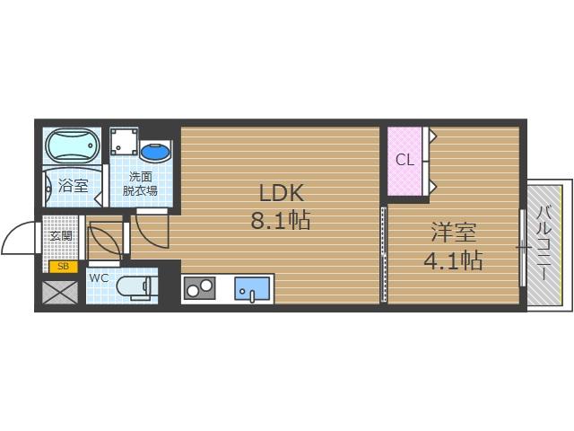 フォレ下穂積2丁目(1LDK/2階)の間取り写真