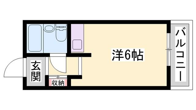 ドミトリーI(ワンルーム/1階)の間取り写真