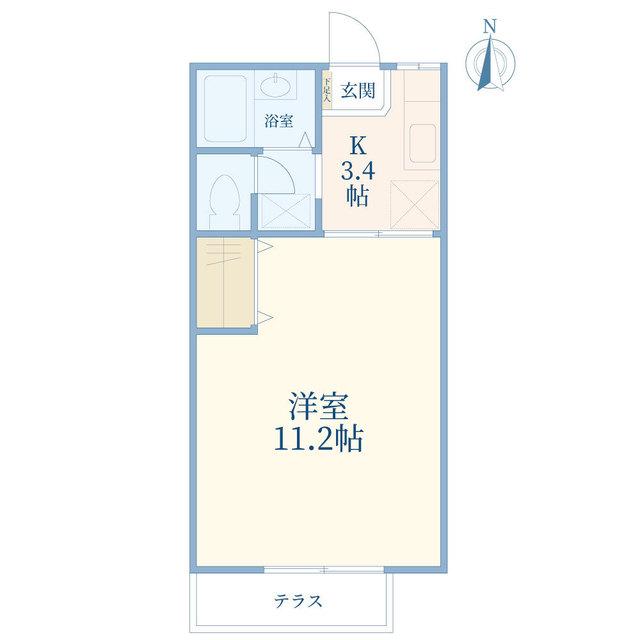 ローゼンハイム21(1K/1階)の間取り写真