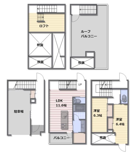 ネオラ レイ マテリア A棟(2LDK/1階)の間取り写真
