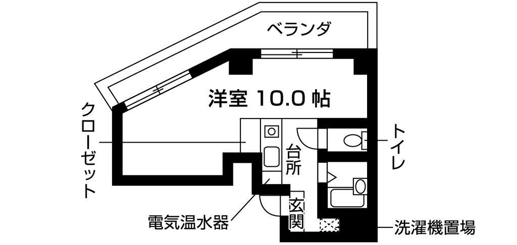 ナンバOMマンション(1K/2階)の間取り写真