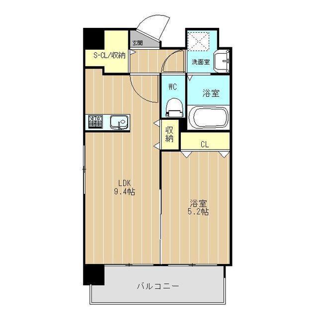 プリュネル繁多川(1LDK/5階)の間取り写真