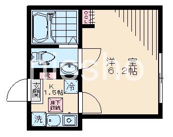 PADDOCK府中本町(1K/1階)の間取り写真