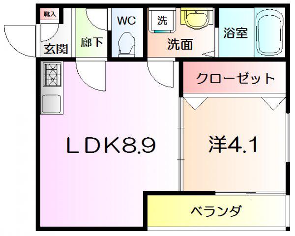 ドルチェ石津(1LDK/1階)の間取り写真