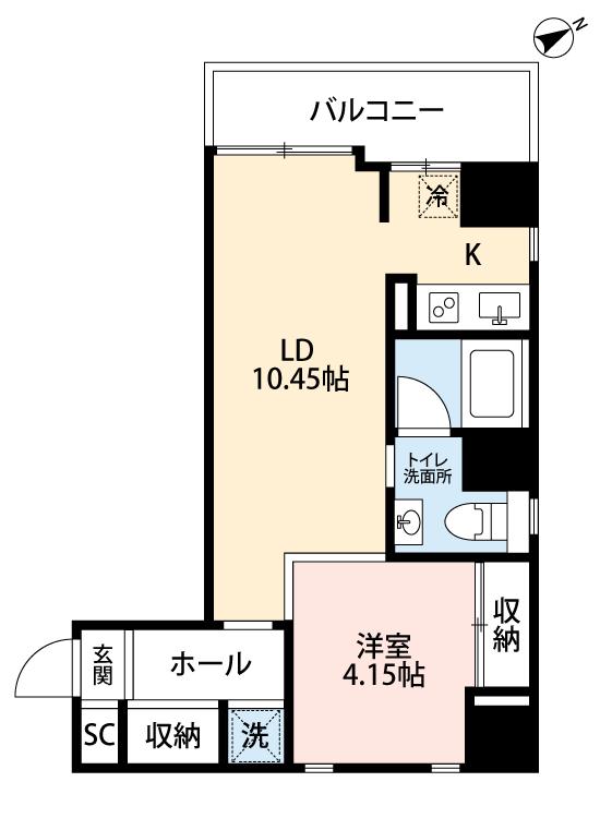 J1619(1LDK/5階)の間取り写真