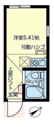 ユナイト和田町スウィーツアンサンブル(ワンルーム/1階)の間取り写真