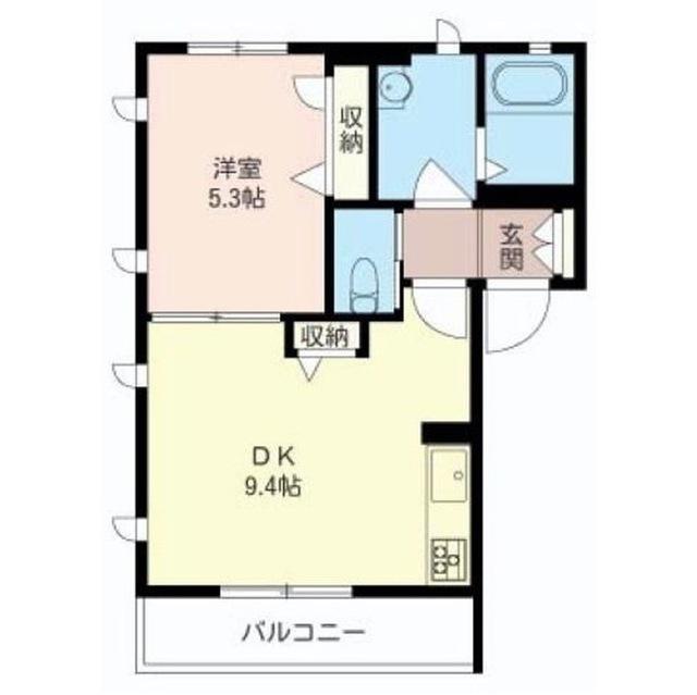 TJP高田 A棟(1LDK/2階)の間取り写真