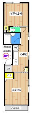 パレス内田7号館(2K/2階)の間取り写真
