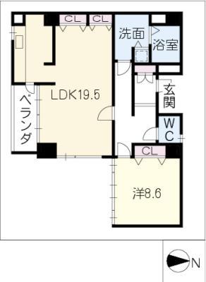 丸の内TERRACE(1LDK/6階)の間取り写真
