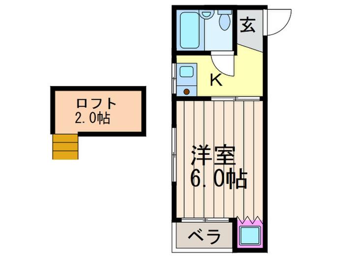 シャルマン養父ヶ丘(1K/1階)の間取り写真