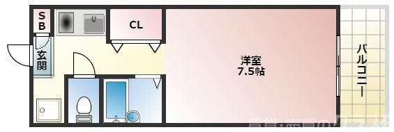 メゾン稲津1(1K/4階)の間取り写真