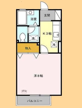 サンクテュエール(1K/1階)の間取り写真