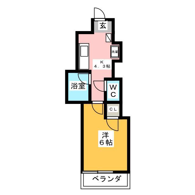 サンライズマツナガ(1K/1階)の間取り写真