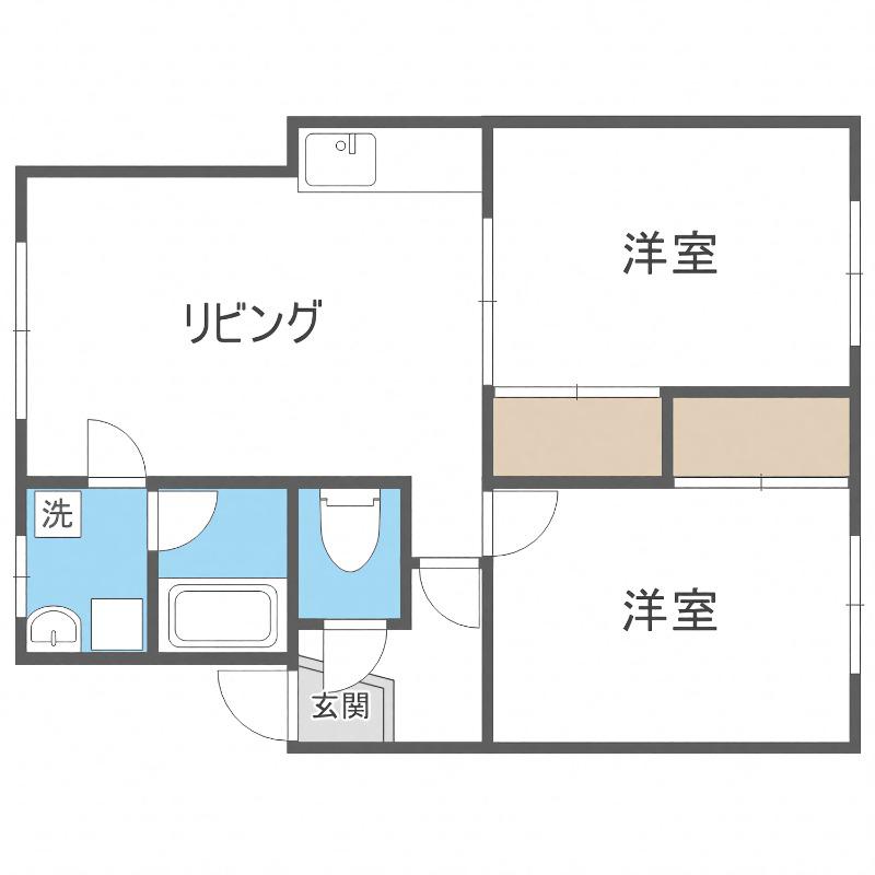 コーポ中西(2LDK/3階)の間取り写真