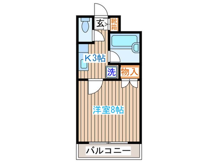 ベルメゾン台原(1K/3階)の間取り写真