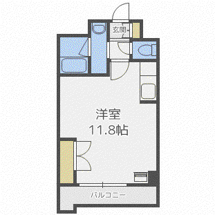 ノースアクシア(ワンルーム/5階)の間取り写真