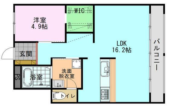 松本ビル(1LDK/4階)の間取り写真