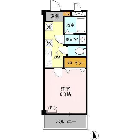 ボヌール柏の葉キャンパス(1K/2階)の間取り写真