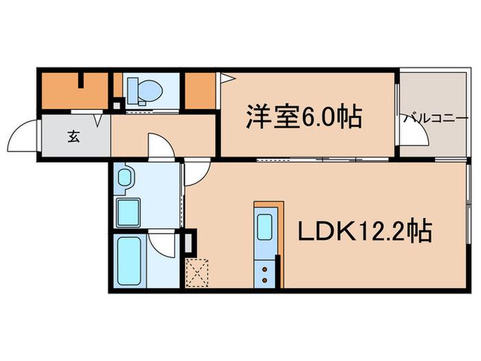 CIELO AZUL(1LDK/2階)の間取り写真