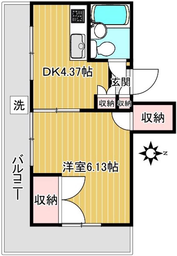 アーバンコロニ―滝野川(1K/4階)の間取り写真