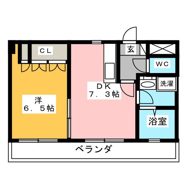 ハピネス本郷(1DK/1階)の間取り写真