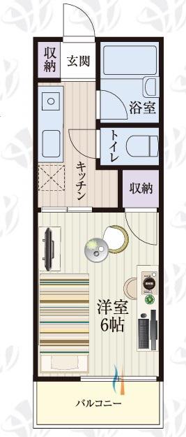BCASA金沢八景IIRE-BORN(1K/1階)の間取り写真