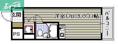 KATAYAMAIII(ワンルーム/3階)の間取り写真
