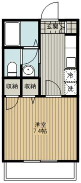JR埼京線 北与野駅 徒歩5分 2階建 築24年(1K/2階)の間取り写真