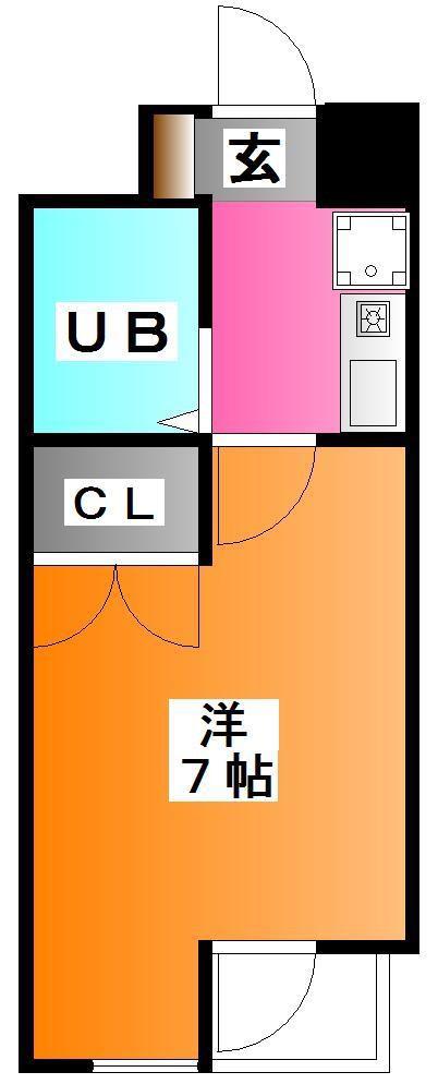 K・CUBIK(1K/3階)の間取り写真