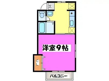 イーグルハイツB棟(1K/1階)の間取り写真