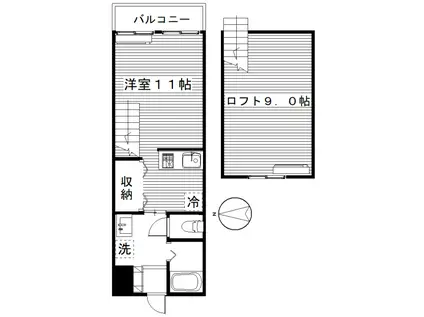 TYハウス倉賀野(1LDK/1階)の間取り写真