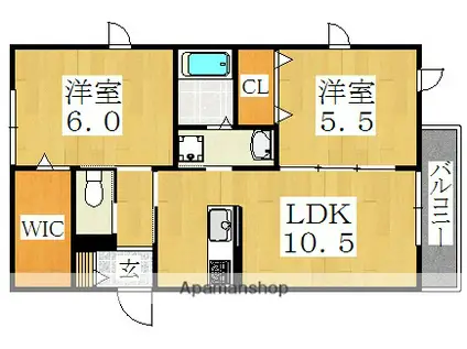 メゾン ティエラ(2LDK/1階)の間取り写真