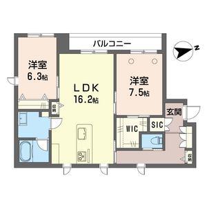 ブルームステージ(2LDK/2階)の間取り写真