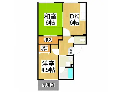 サンフル狭山(2DK/2階)の間取り写真