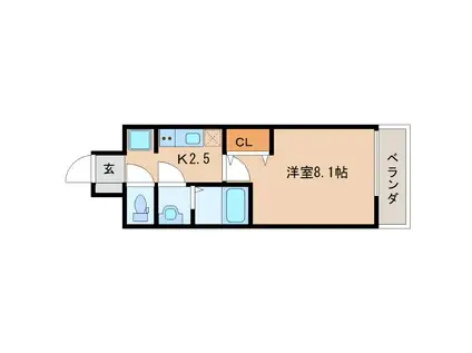 ジュネス新大阪レジデンス(1K/4階)の間取り写真