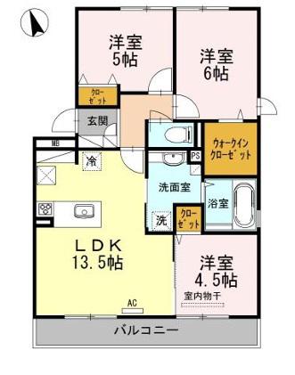 コート ダジュール(3LDK/1階)の間取り写真