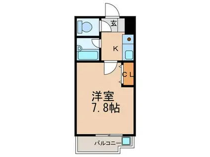 グローリー博多駅南(1K/2階)の間取り写真