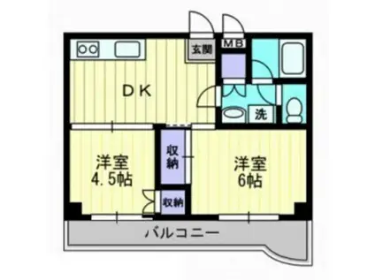 グランツ西古松II(2DK/2階)の間取り写真