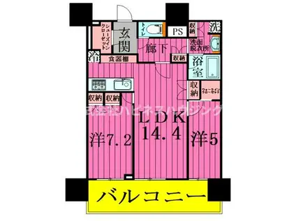 パークシティ柏の葉キャンパス ザ・ゲートタワー ウエスト(2LDK/20階)の間取り写真