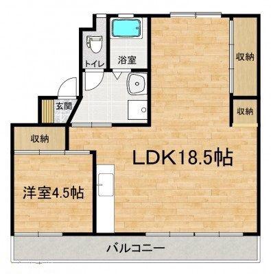 スカイクレスト青葉台II(1LDK/5階)の間取り写真
