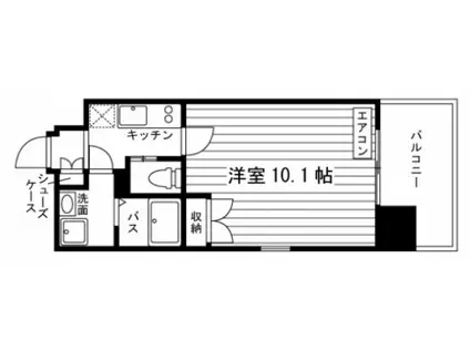 GRAND ETERNA岡山III(1K/6階)の間取り写真