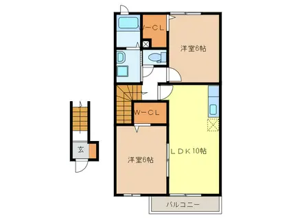 メゾン・フレーシュ(2LDK/2階)の間取り写真