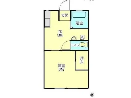 スブニールE棟(1DK/1階)の間取り写真