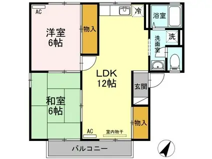MORE A棟(2LDK/2階)の間取り写真